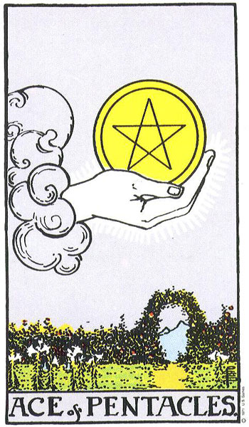 Ace of Pentacles — หนึ่งเหรียญ