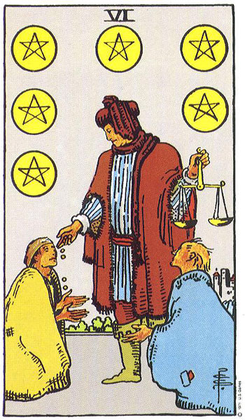 Six of Pentacles — หกเหรียญ
