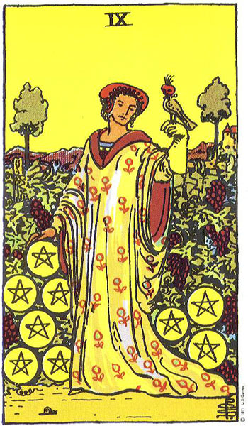 Nine of Pentacles — เก้าเหรียญ