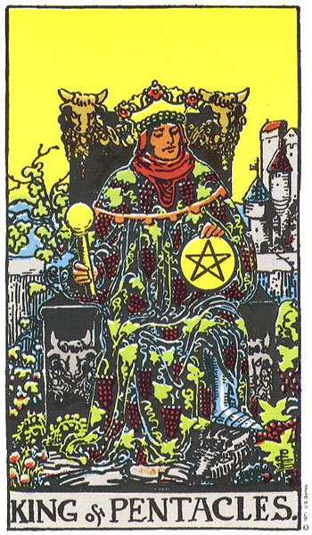 King of Pentacles — ราชาถือเหรียญ