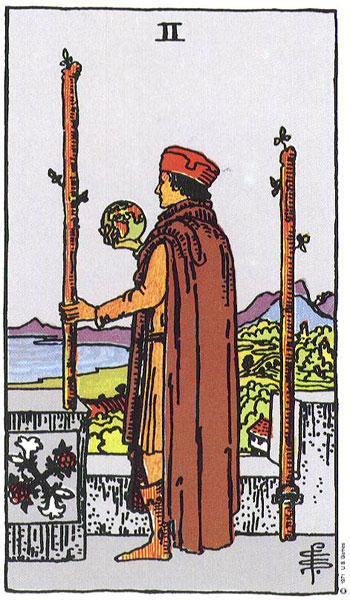 Two of Wands — สองไม้เท้า
