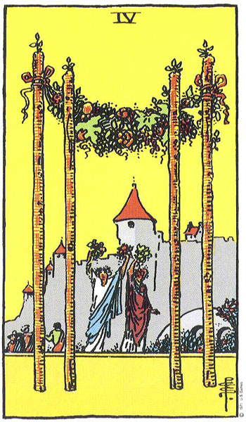 Four of Wands — สี่ไม้เท้า