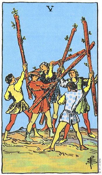 Five of Wands — ห้าไม้เท้า