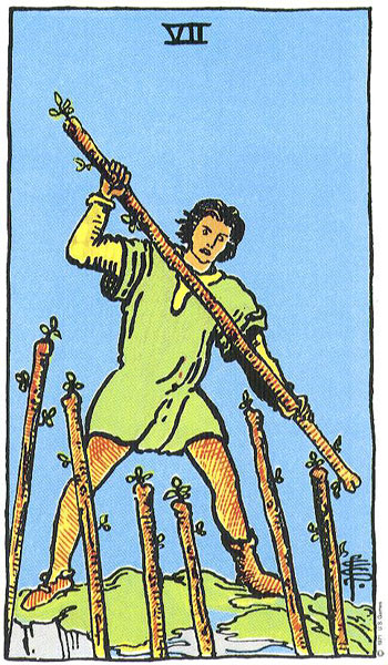 Seven of Wands — เจ็ดไม้เท้า