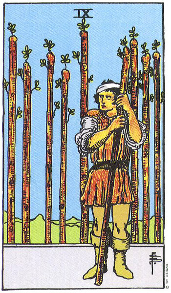 Nine of Wands — เก้าไม้เท้า